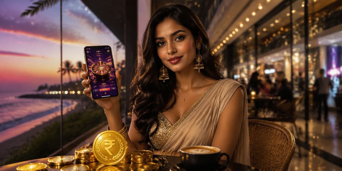 Casino app player enjoying betting by Goa beach