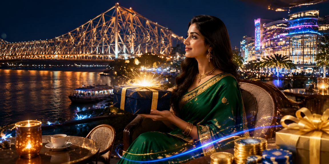 Scenic view of Howrah Bridge at sunset, symbolizing Kolkata's rich culture
